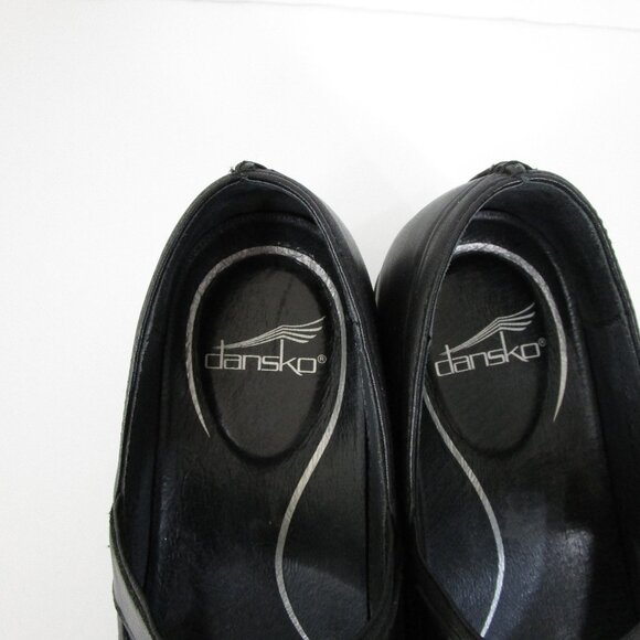 SOLD Womens Classic Solid Black Leather Mary Jane Heels Shoes Size 38 7.5 8 - Picture 6 of 8